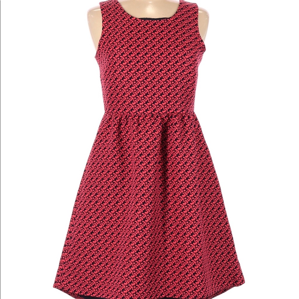 Anthropologie red & blue patterned dress. Worn a couple times - great condition